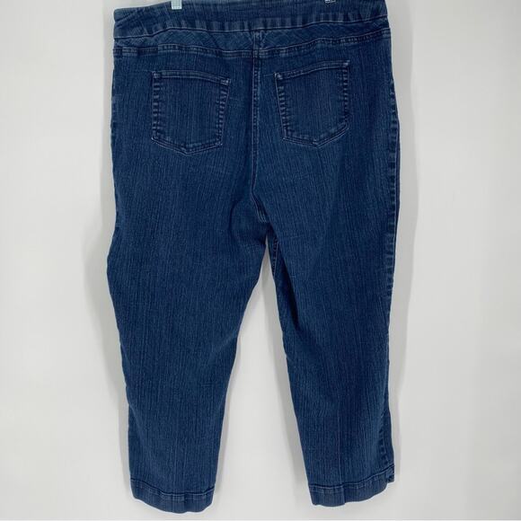 Soft Surroundings Women's Capri Jeans Pull On Elastic Waist Spring Coastal XL - Picture 2 of 8